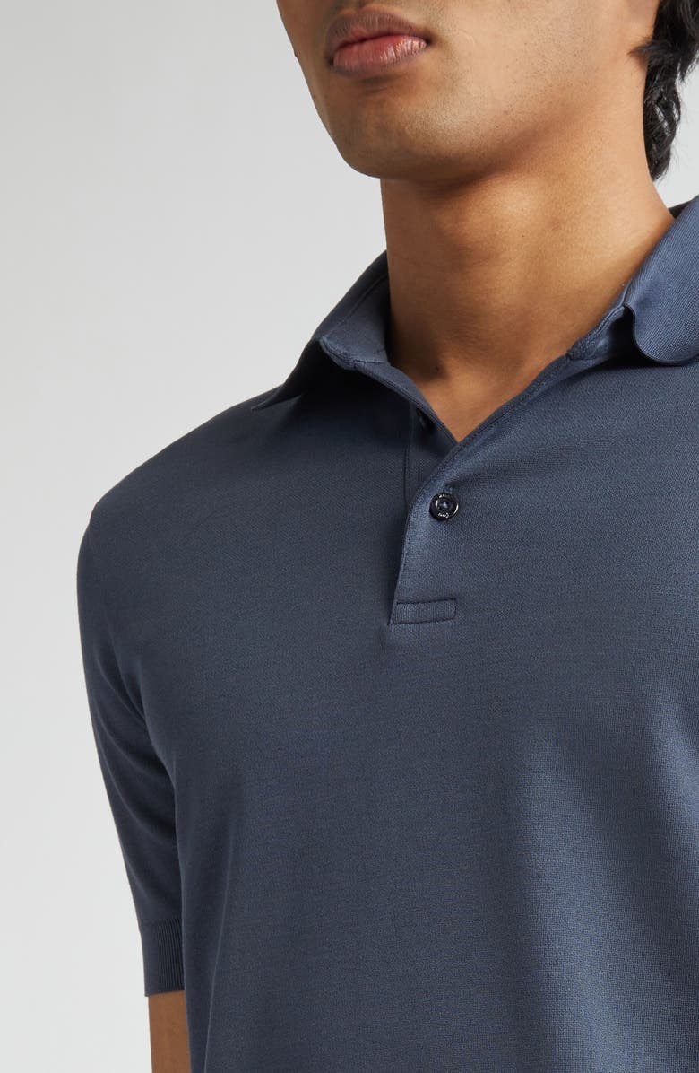 Herno Cotton Piqué Polo, Alternate, color, Blue