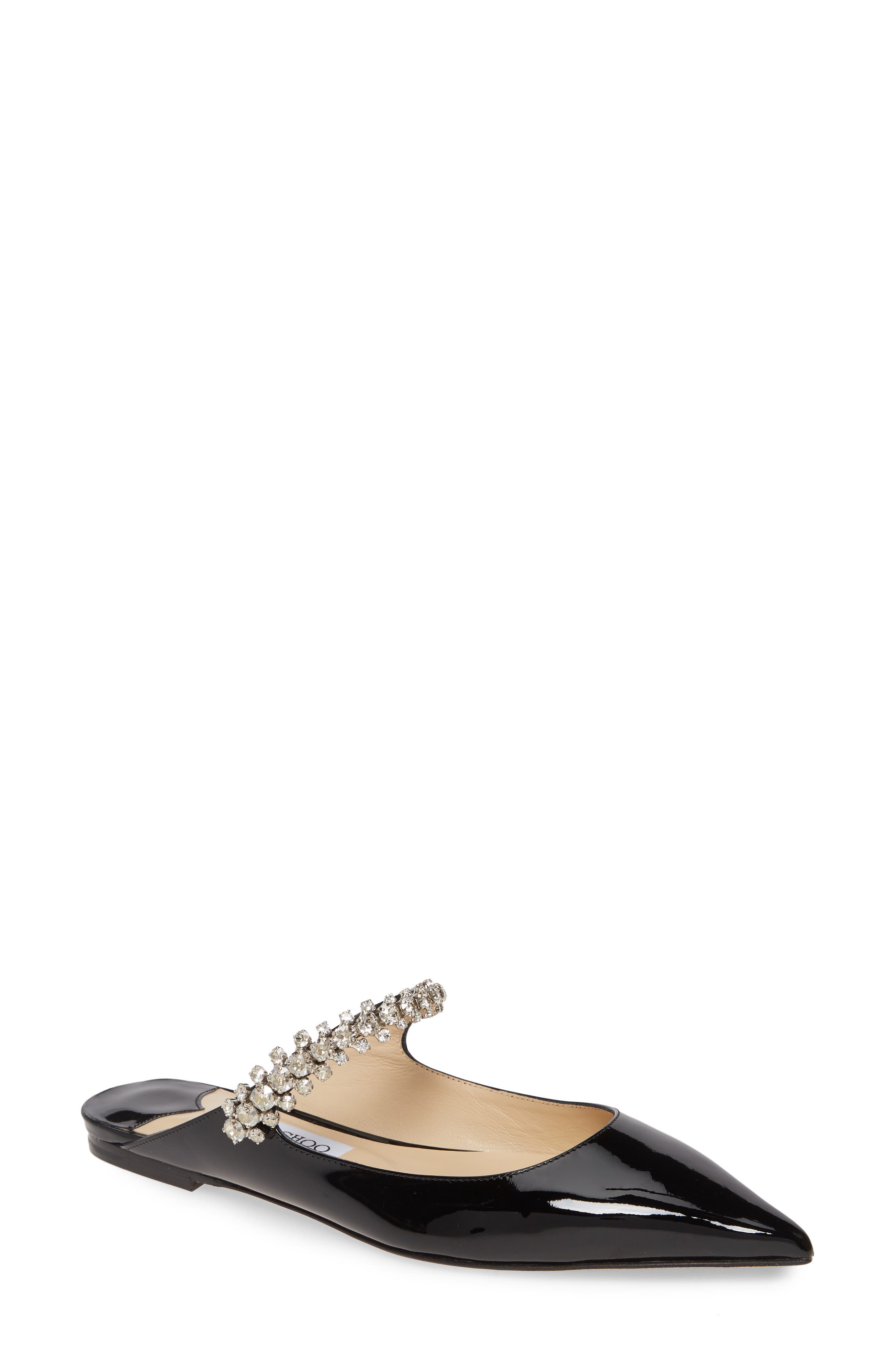 Jimmy Choo Bing Crystal Embellished Flat, Main, color, 