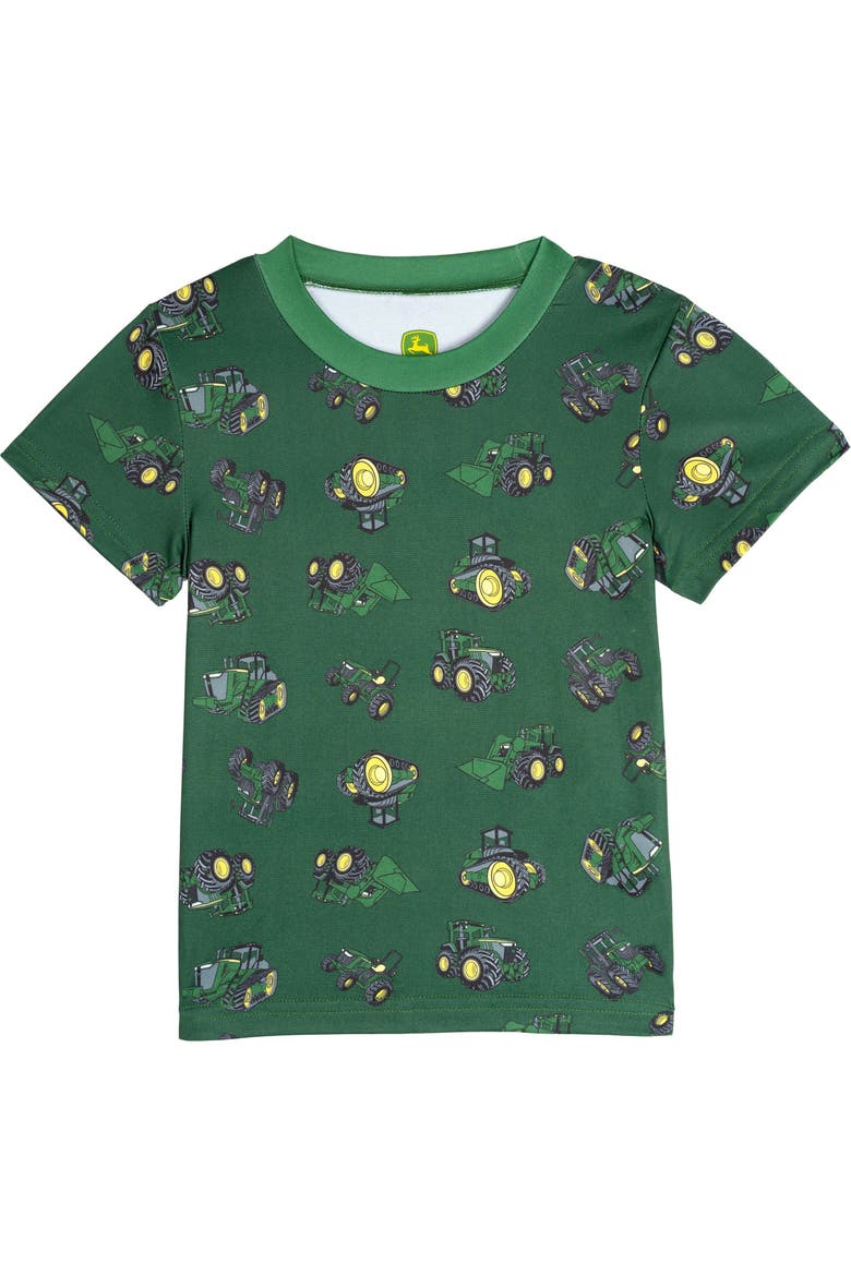 2-Piece Pajama Shirt and Shorts Set, Alternate, color, Forest Green Tractors