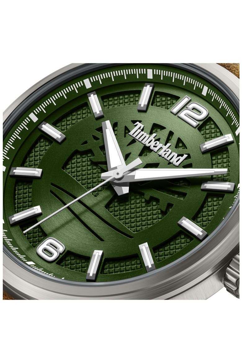 Driscoll Leather Strap Watch, 43mm, Alternate, color, DARK BROWN