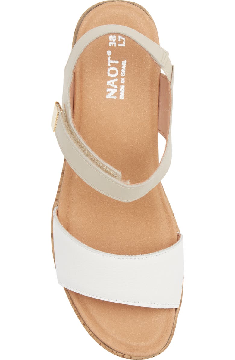 Naot Summer Platform Wedge Sandal, Alternate, color, Soft White/ Soft Ivory Leather