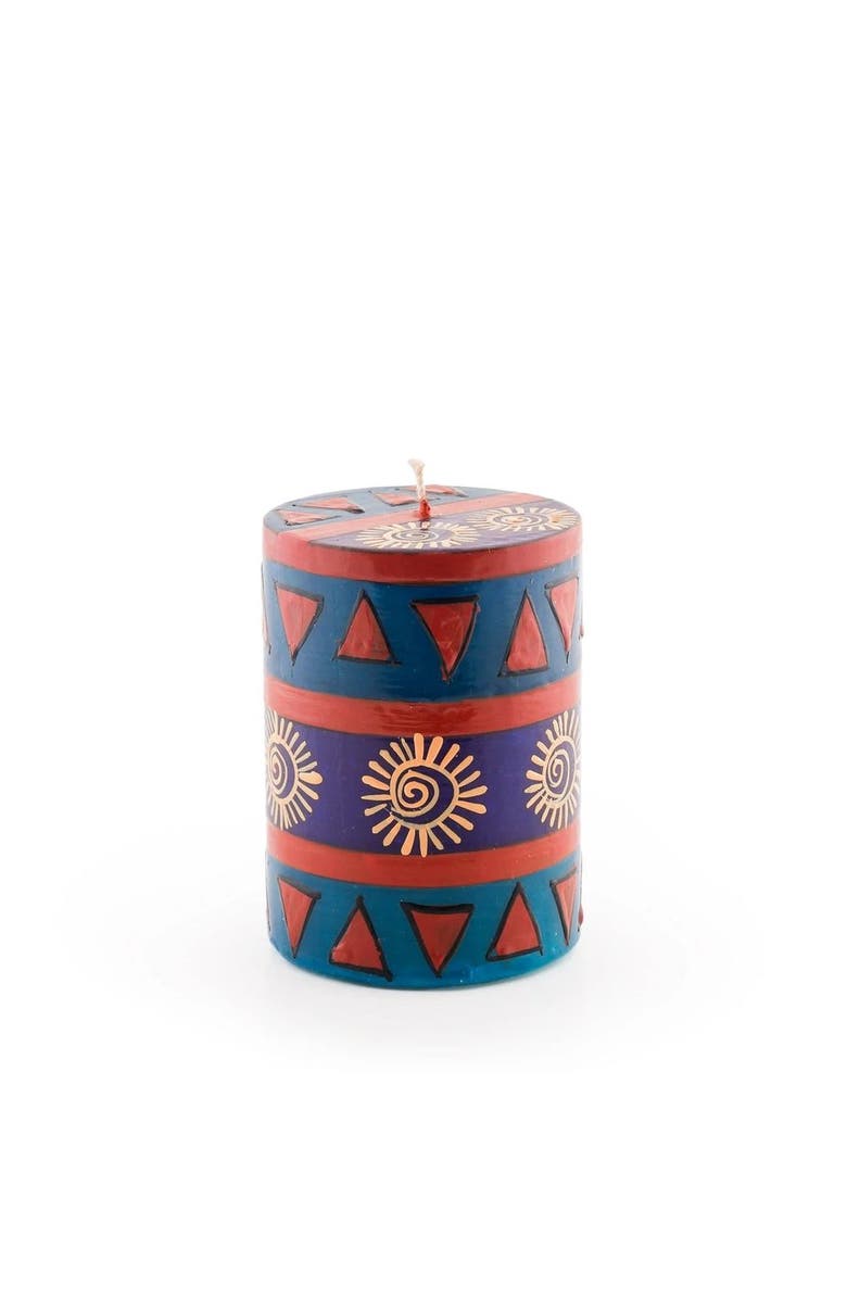 Thumbprint Artifacts African Sky Painted Pillar Candle, Main, color, African Sky - 3X4"