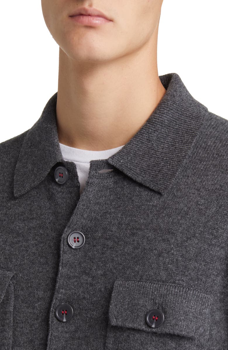 Lorenzo Uomo Merino Wool & Cashmere Cardigan, Alternate, color, Charcoal
