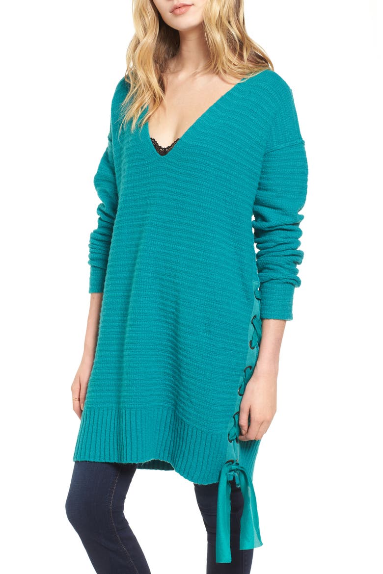 Heart It Laces Sweater, Main, color, SKY