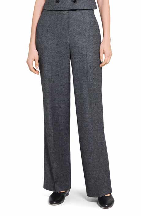 Theory Marled Flannel Wide Pull-On Pants