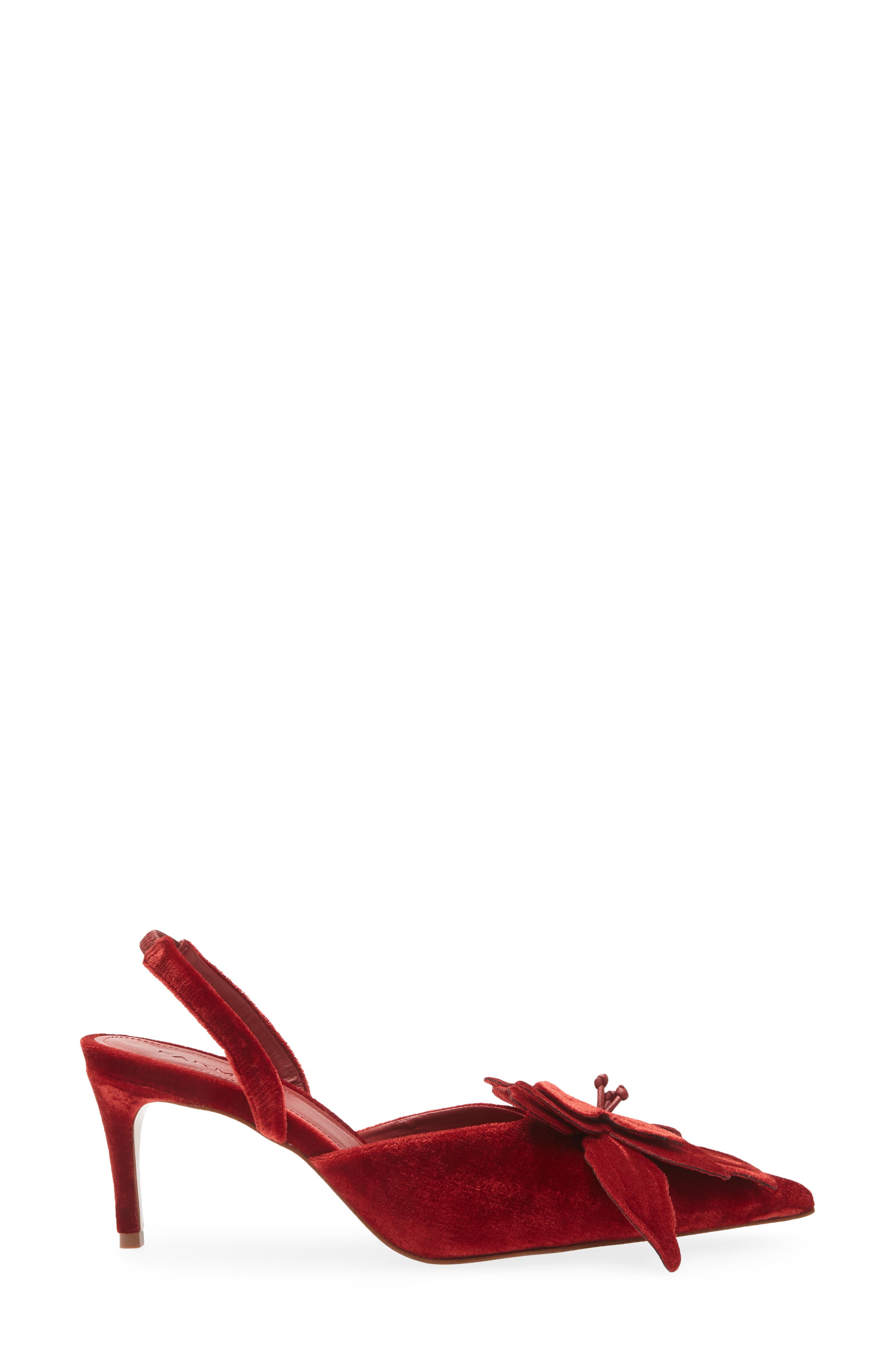 Flower Velvet Slingback Pump, Alternate, color, ORIOLE