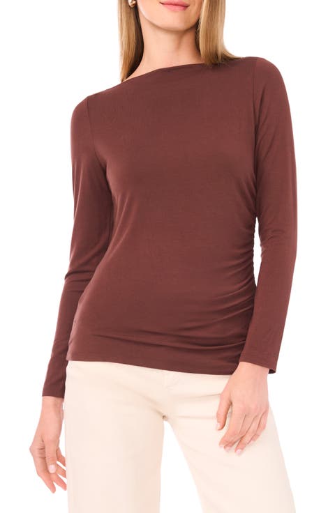 Boat Neck Long Sleeve Top