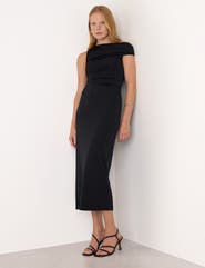 Whistles Jersey Crepe Asymmetric Dress