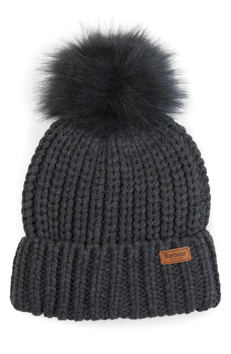 Barbour Saltburn Beanie, Main, color, Charcoal