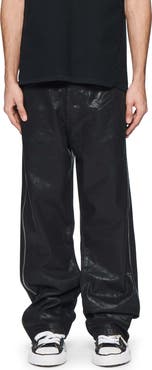 PURPLE BRAND Side Zip Coated Wide Leg Jeans