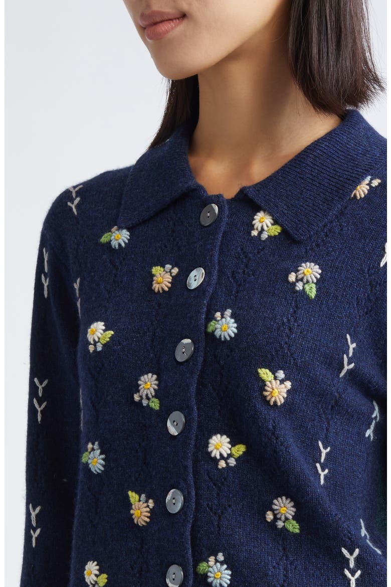Daisy Lambswool Cardigan, Alternate, color, NAVY