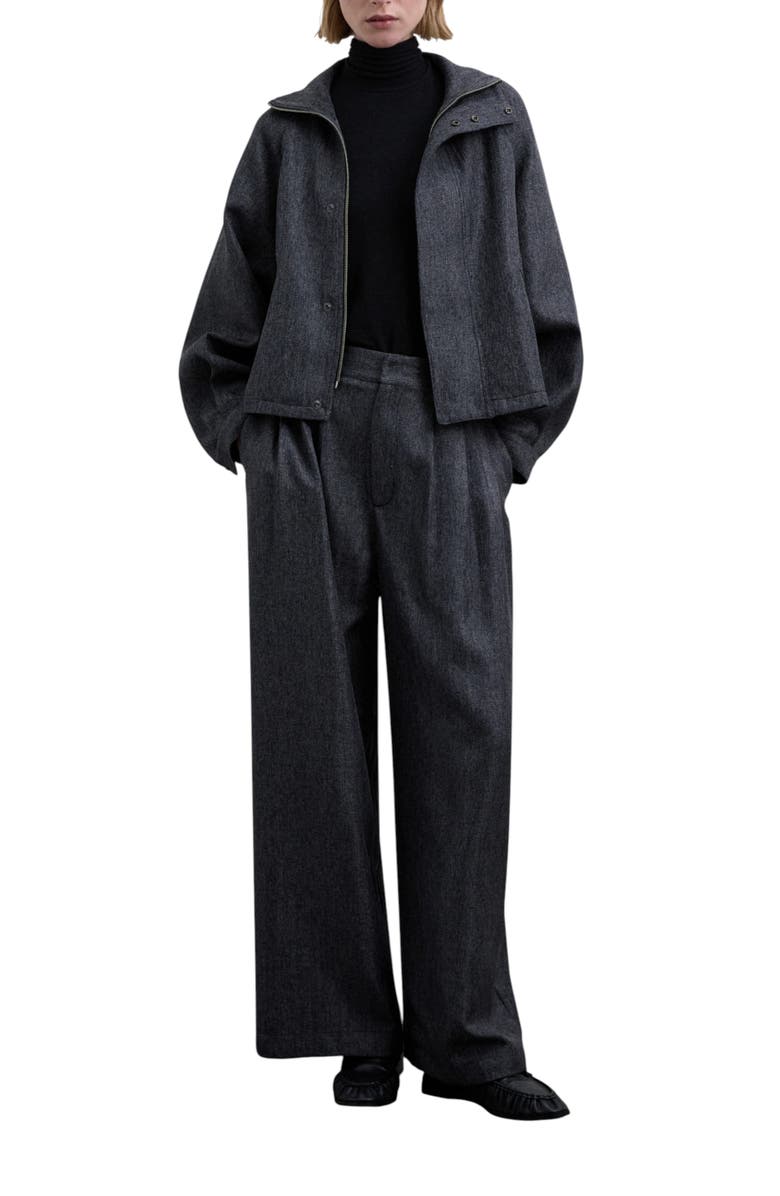 Scalpers Herringbone Pleated Trousers, Alternate, color, Grey