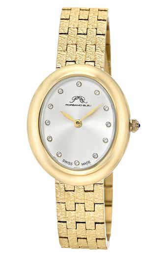 PORSAMO BLEU Women's Porsamo Bleu Angelica Oval Sunray Dial Stainless Steel Watch