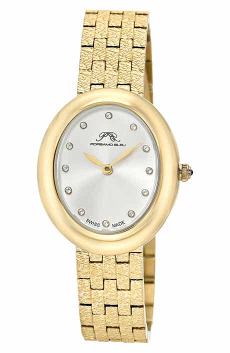 PORSAMO BLEU Women's Porsamo Bleu Angelica Oval Sunray Dial Stainless Steel Watch