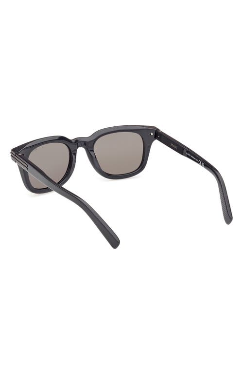 Zegna 50mm Rounfd Sunglasses In Blue