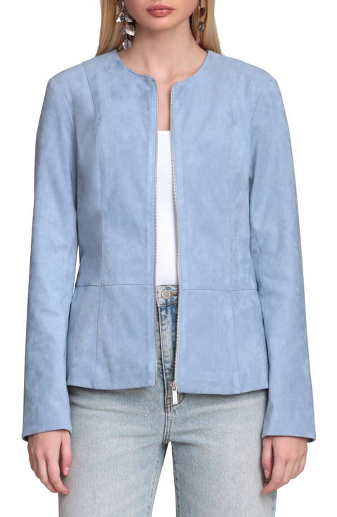 Peplum Faux Suede Jacket