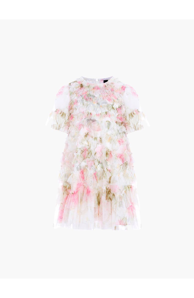 Needle & Thread Rose Scallop Ruffle Kids Dress, Alternate, color, Moonshine/Pink