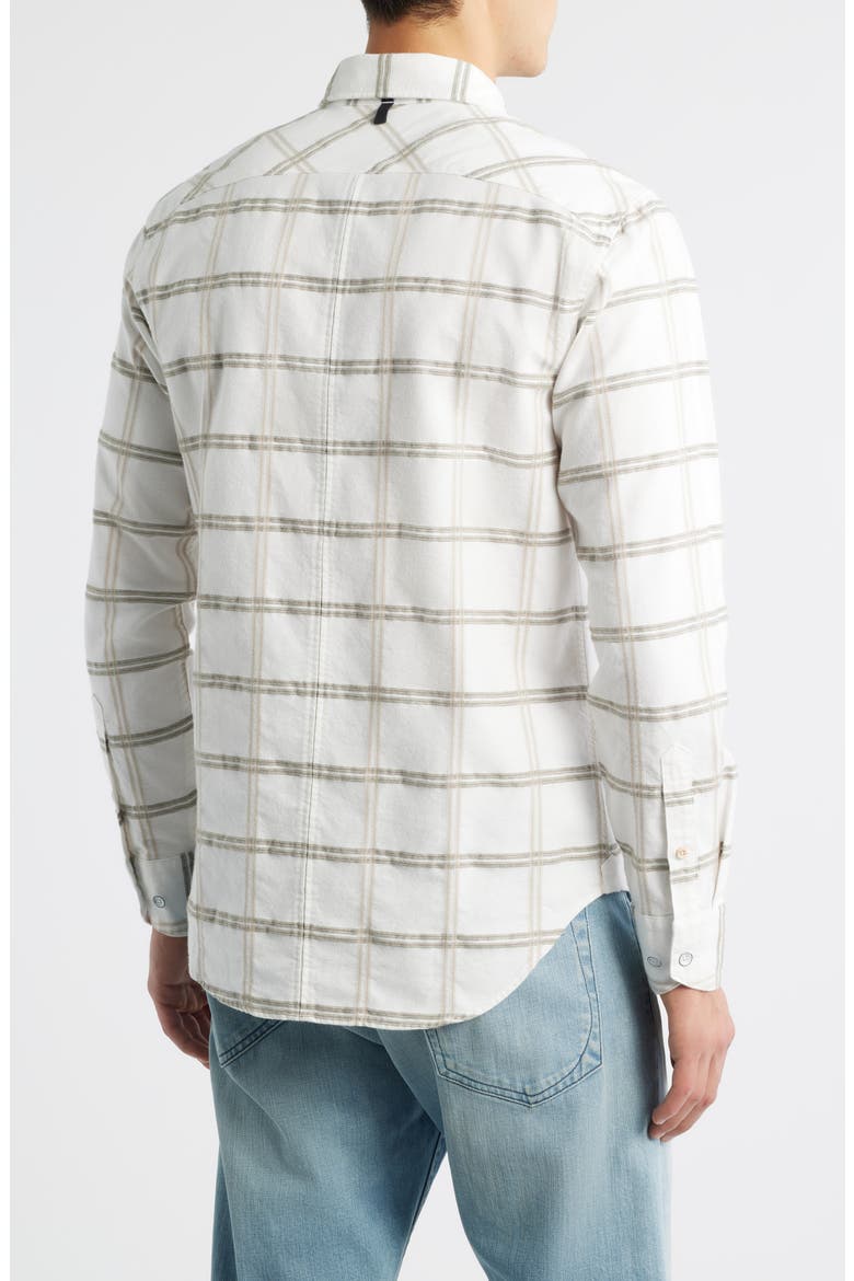 Tomlin Plaid Brushed Oxford Button-Up Shirt, Alternate, color, CHALK