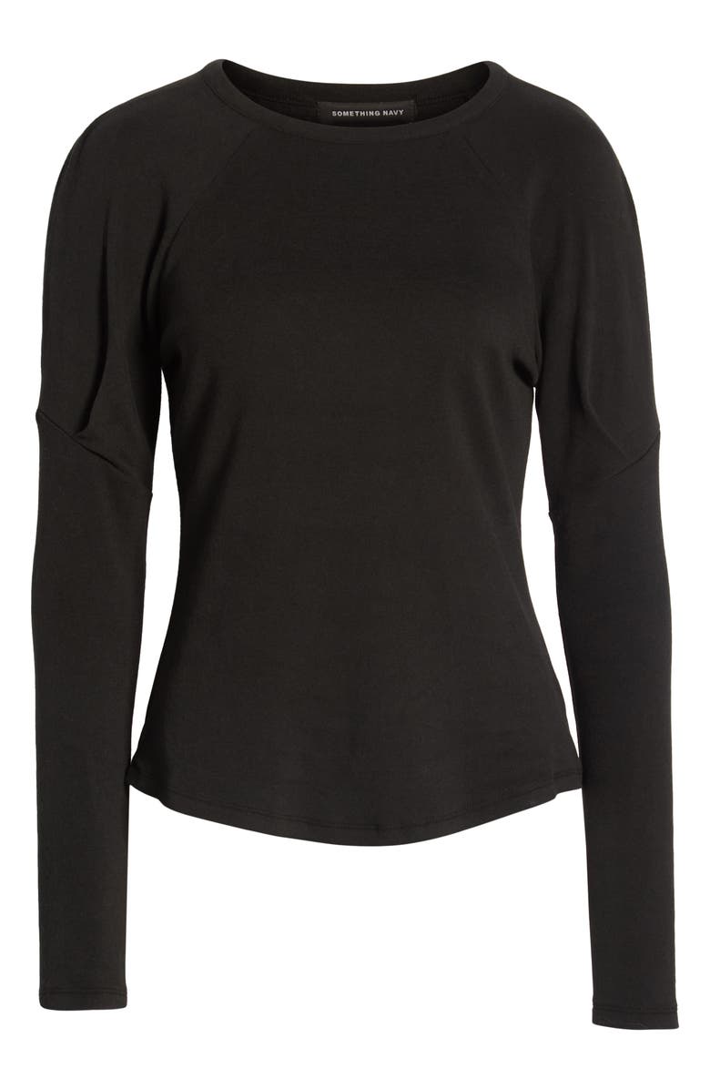 Something Navy Puff Sleeve Stretch Cotton Tee, Alternate, color,