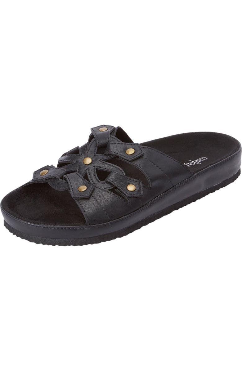Comfortview The Summer Slip On Footbed Sandal, Main, color, Black
