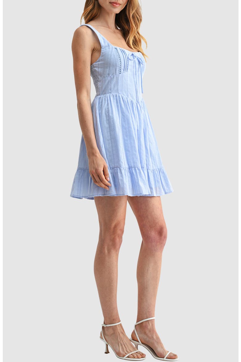 Pintuck Square Neck Minidress, Alternate, color, PERIWINKLE