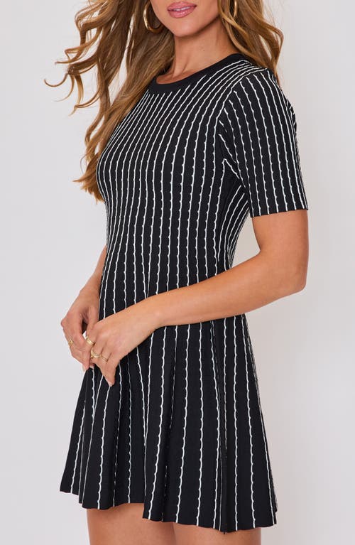 Vici Collection Emily Stripe Knit Fit & Flare Minidress In Multi