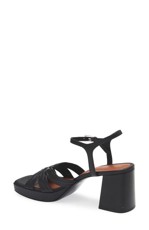 Reformation Maize Satin Platform Sandals In Black