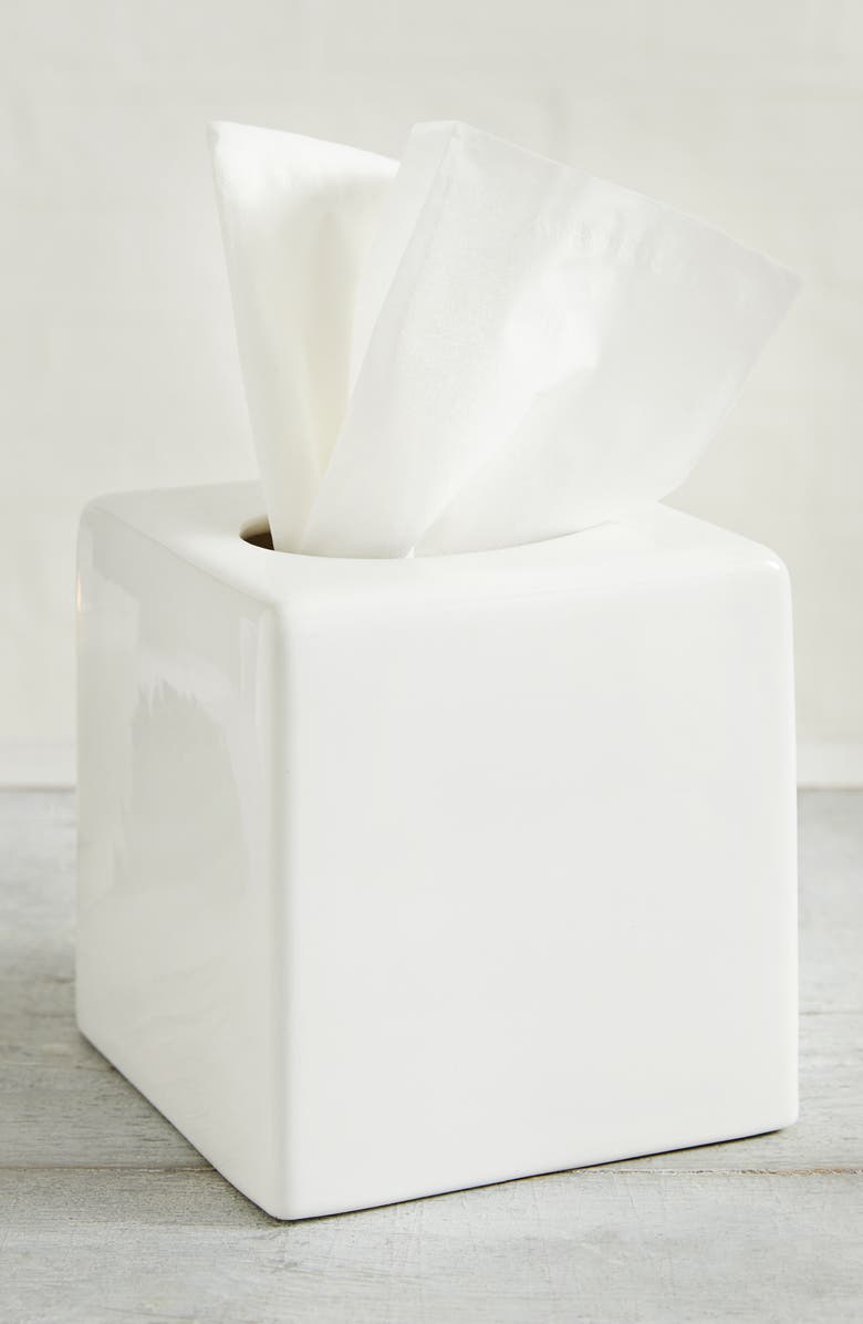 The White Company Newcombe Ceramic Tissue Box Cover, Alternate, color,