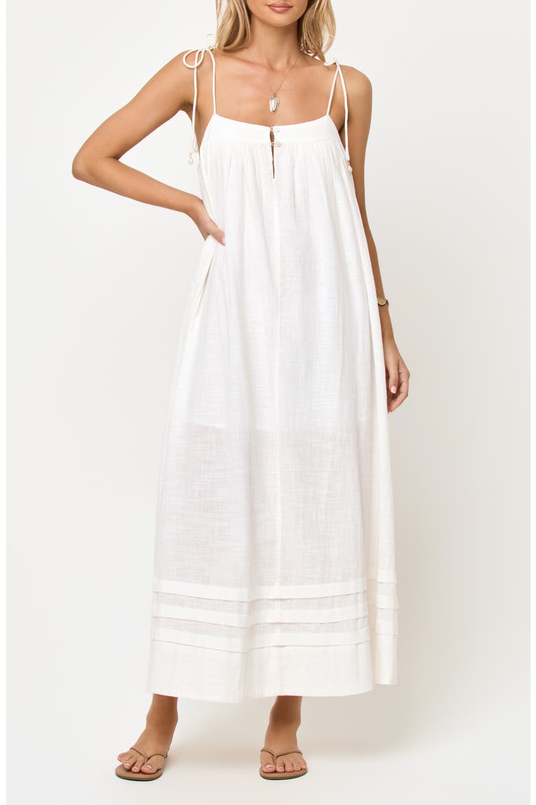 Sunset Stroll Cotton Cover-Up Maxi Dress, Main, color, CREAM