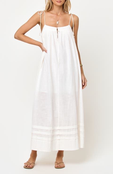 Sunset Stroll Cotton Cover-Up Maxi Dress