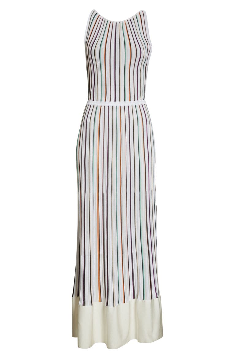 Multicolor Stripe Rib Maxi Dress, Alternate, color, WHITE MULTI
