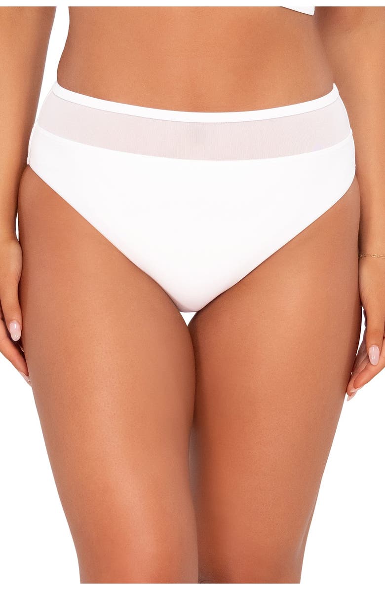 Sunsets Annie High Waist Bikini Swim Bottoms, Alternate, color, White Lily