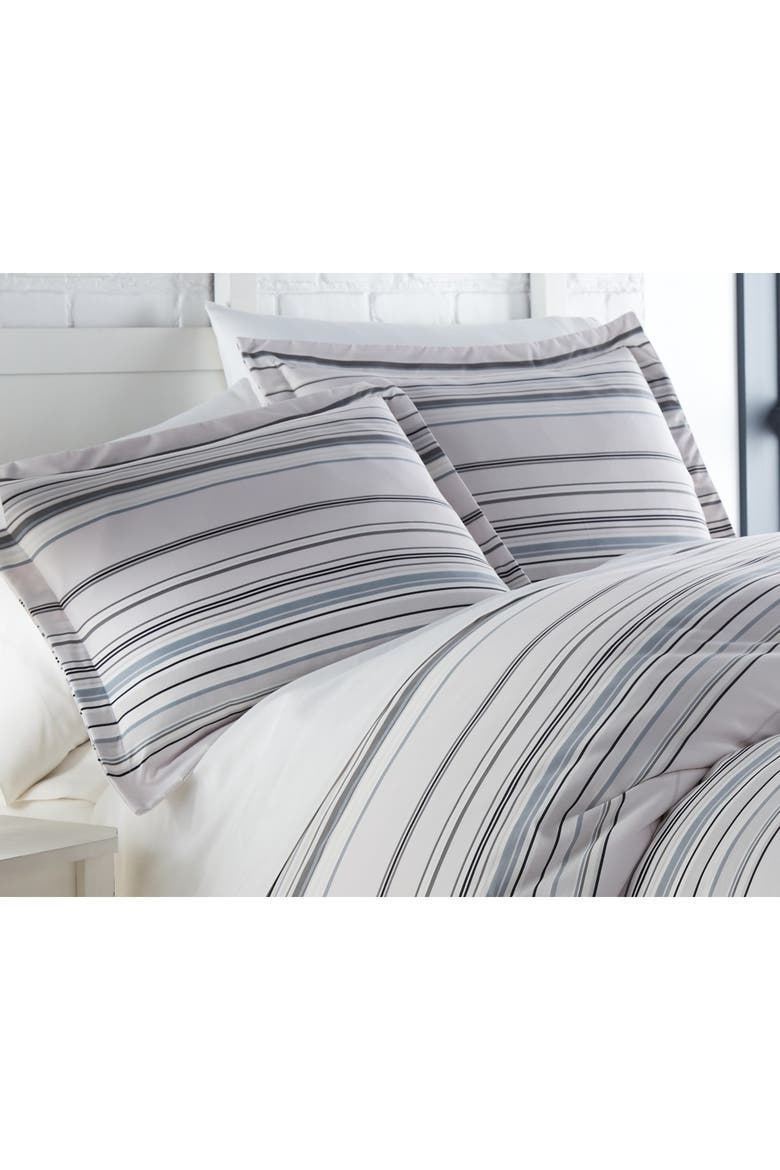 Full/Queen Luxury Collection Premium Oversized Duvet Cover Set - Blue, Alternate, color, COASTAL STRIPES GREY