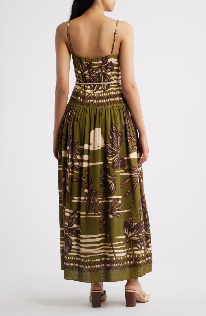 Julia Jordan Floral Embroidery Sleeveless Midi Dress, Alternate, color, Green Multi