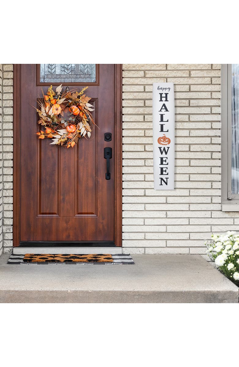 Northlight Happy Halloween Metal Porch Board Sign - 31.5", Alternate, color, White