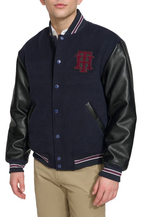 Faux Wool Mix Bomber Jacket