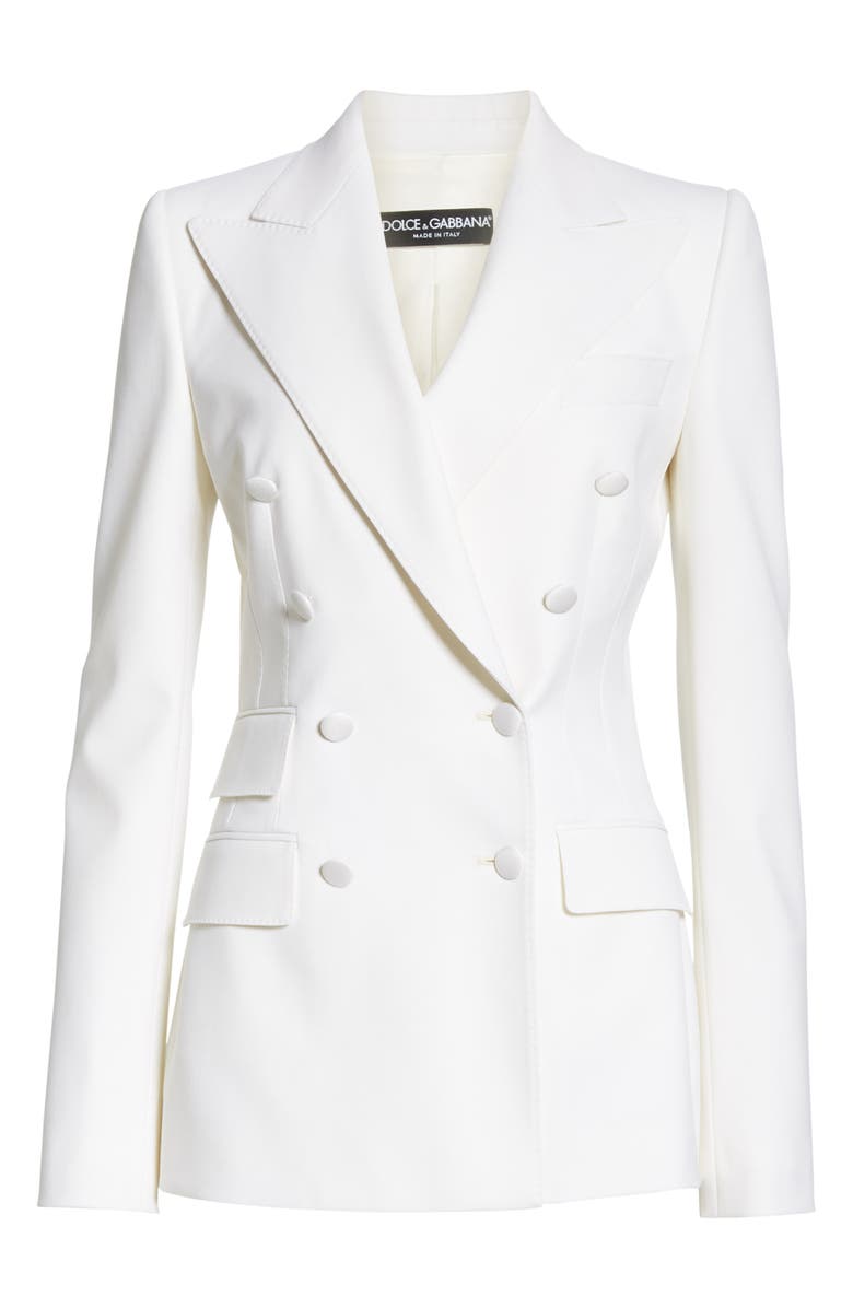 Dolce&Gabbana Double Breasted Stretch Wool Blend Jacket, Alternate, color, 