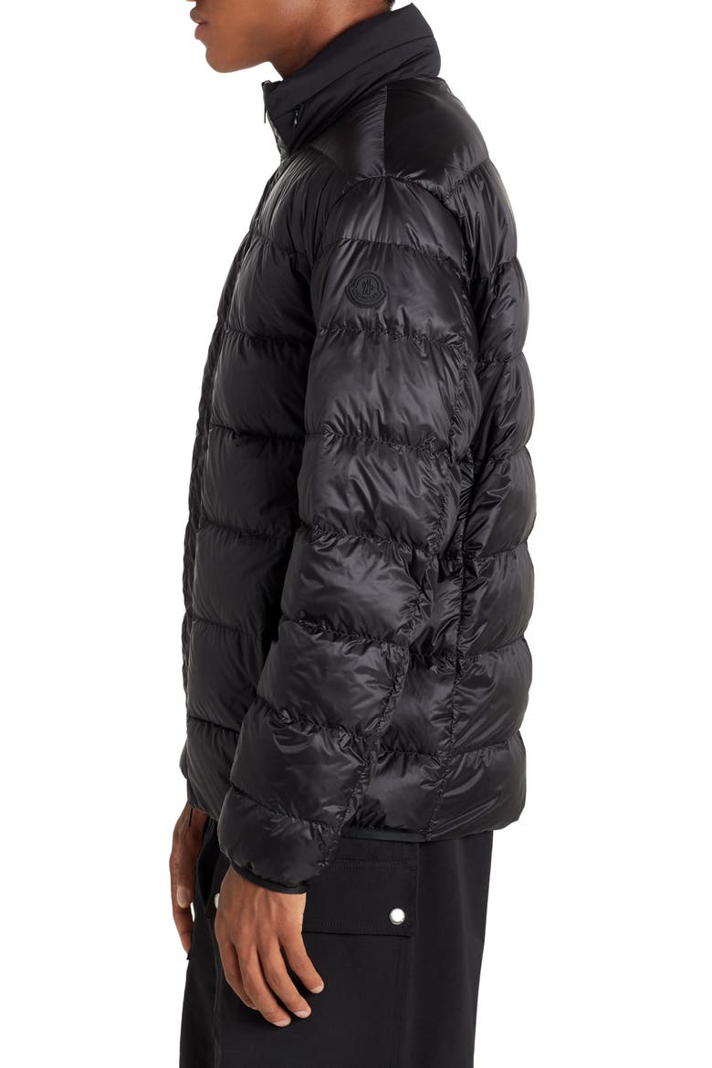 Peyre Back Logo Water Resistant Down Puffer Coat, Alternate, color, BLACK