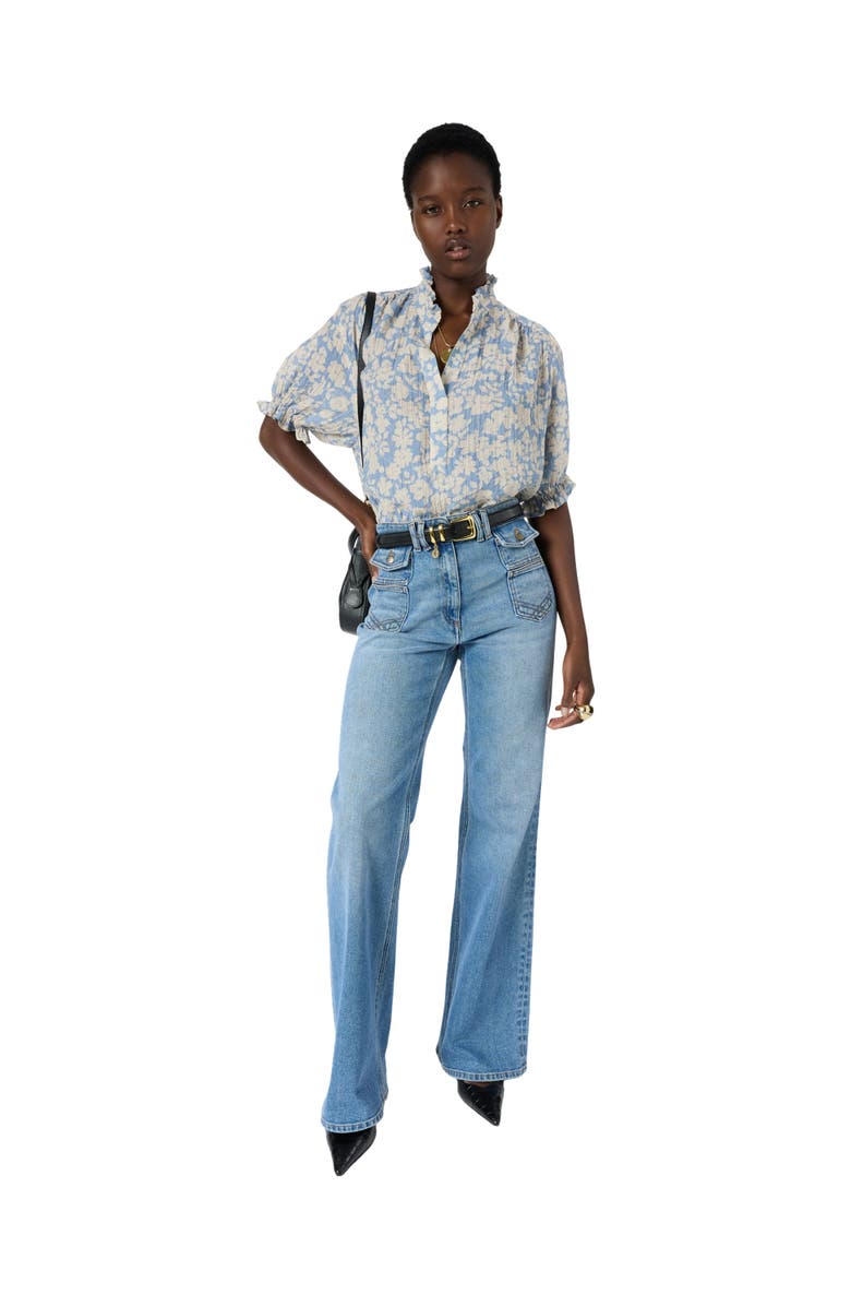 GERARD DAREL Cephise Floral Print Blouse, Alternate, color, Sky Blue