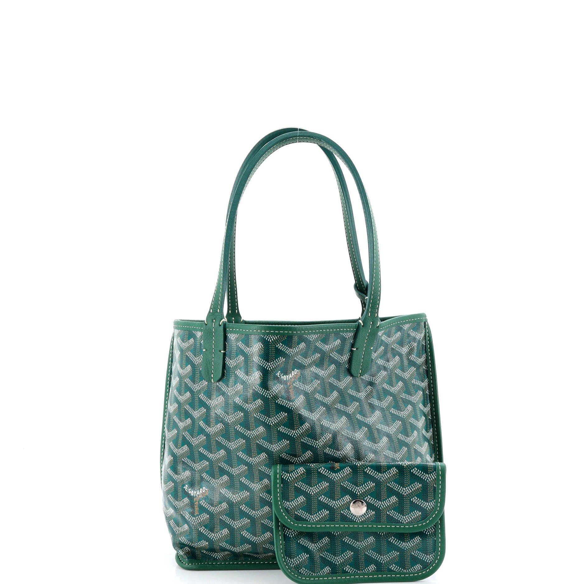 Pre-Owned Goyard Anjou Reversible Tote Coated Canvas Mini, Alternate, color, Green