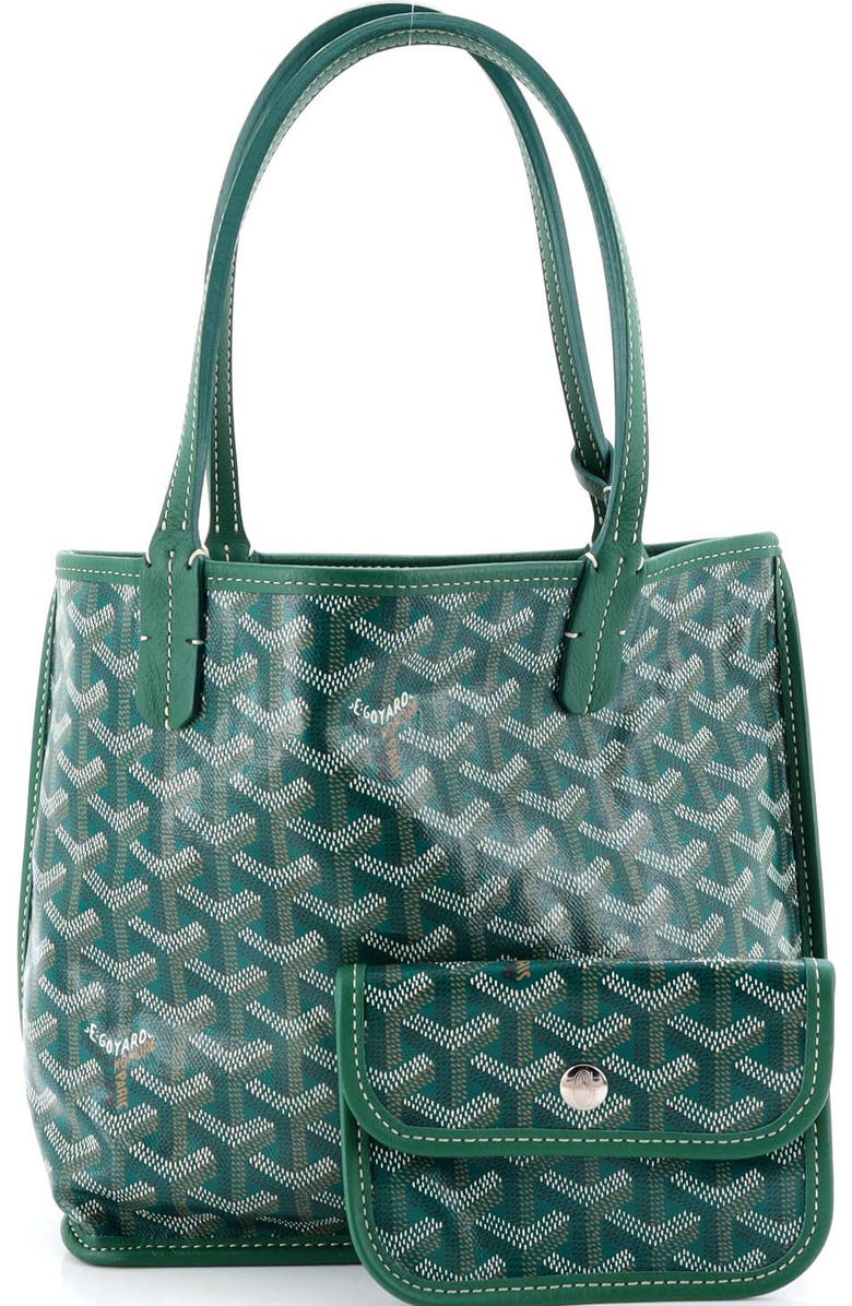 Pre-Owned Goyard Anjou Reversible Tote Coated Canvas Mini, Alternate, color, Green