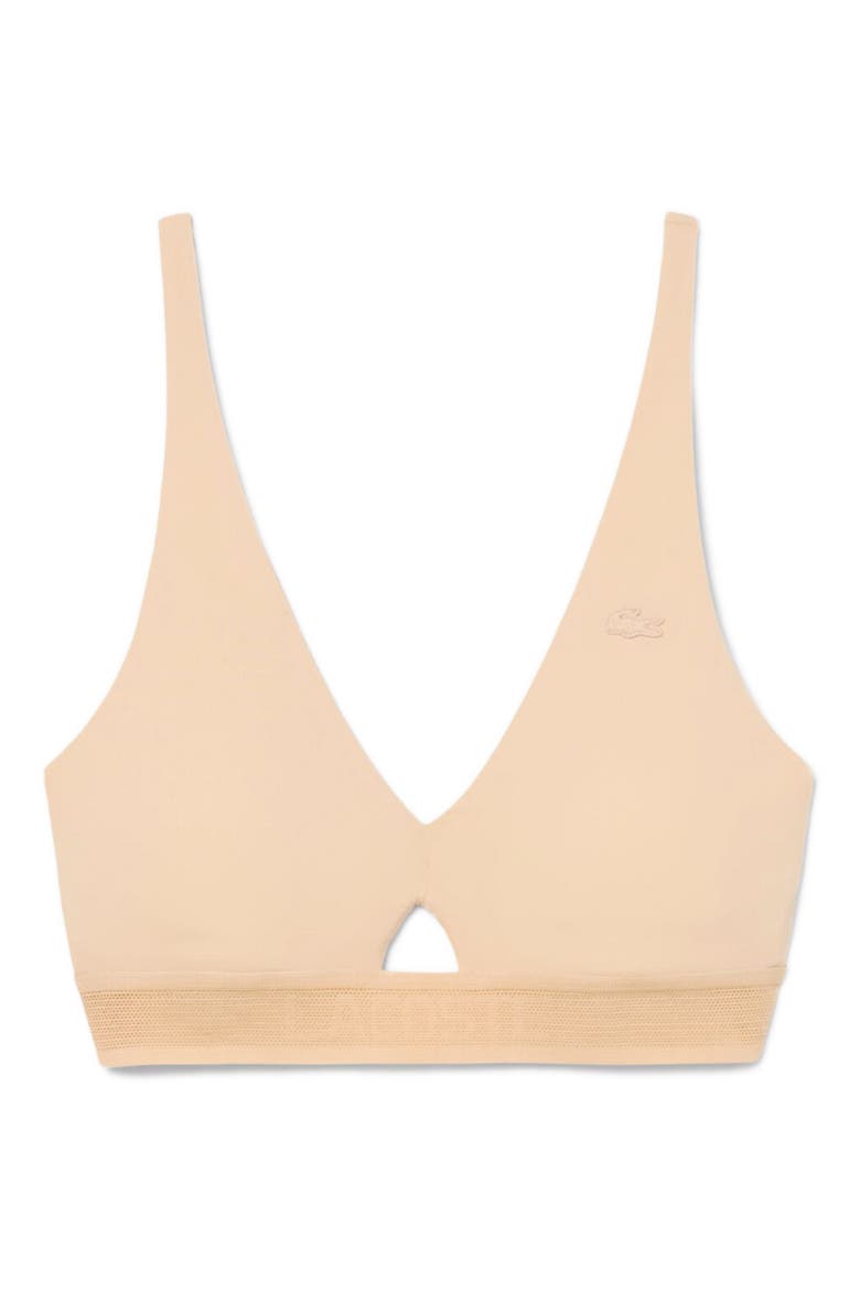 Cutout Wireless Microfiber Bra, Alternate, color, I89 - BISCUIT