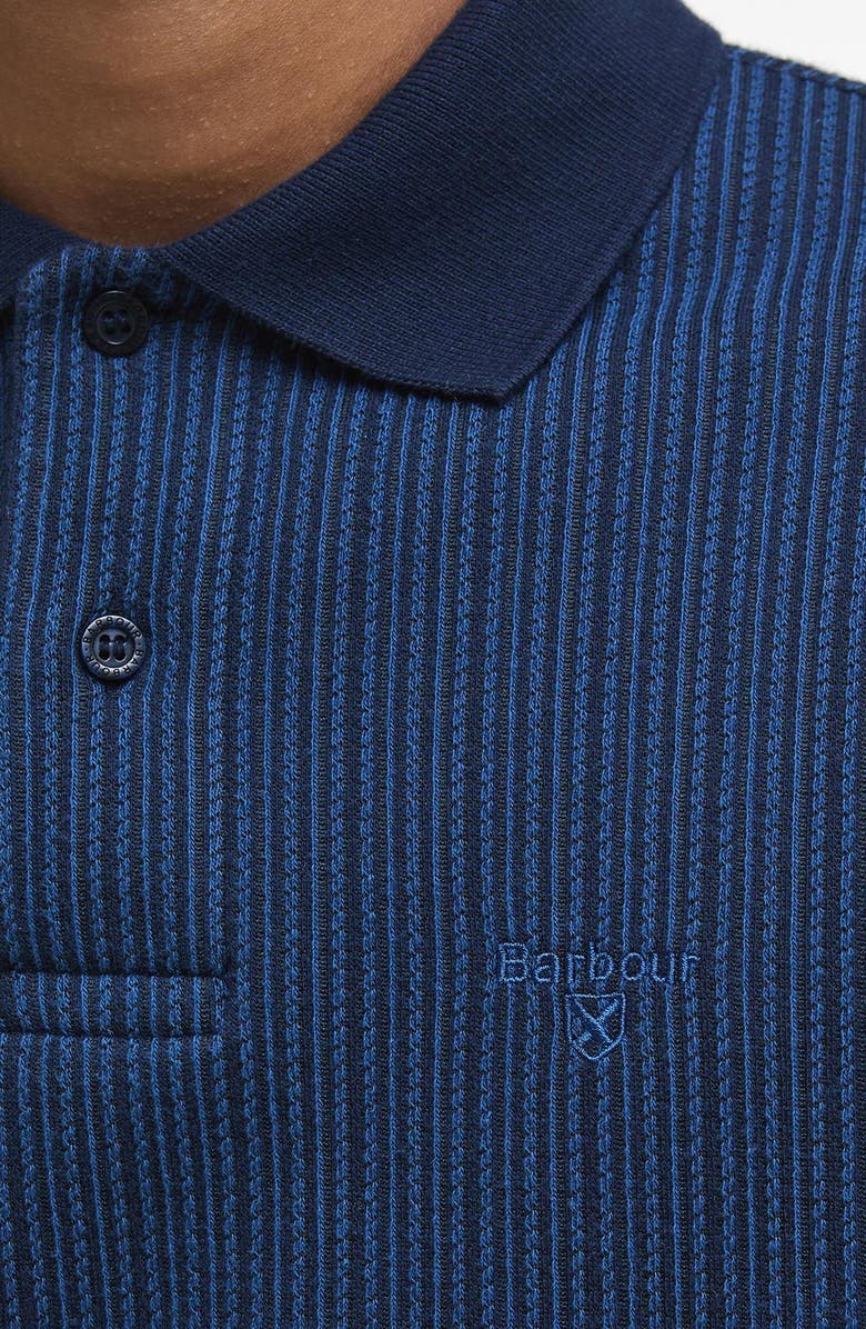Barbour Harworth Textured Stripe Cotton Polo, Alternate, color, Navy