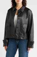 MAX STUDIO Faux Leather Crop Jacket