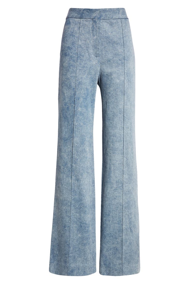 High Waist Pintuck Pleat Wide Leg Jeans, Alternate, color, ACID WASH BLUE