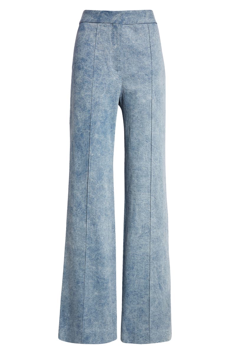 Adam Lippes High Waist Pintuck Pleat Wide Leg Jeans, Alternate, color, 