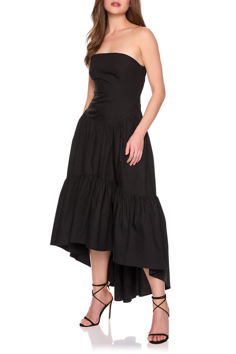 Poplin Tube High Low Dress, Alternate, color, BLACK