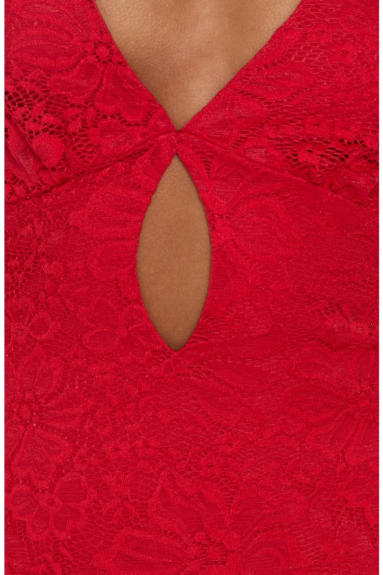 Steffie Lace Backless Minidress, Alternate, color, RED
