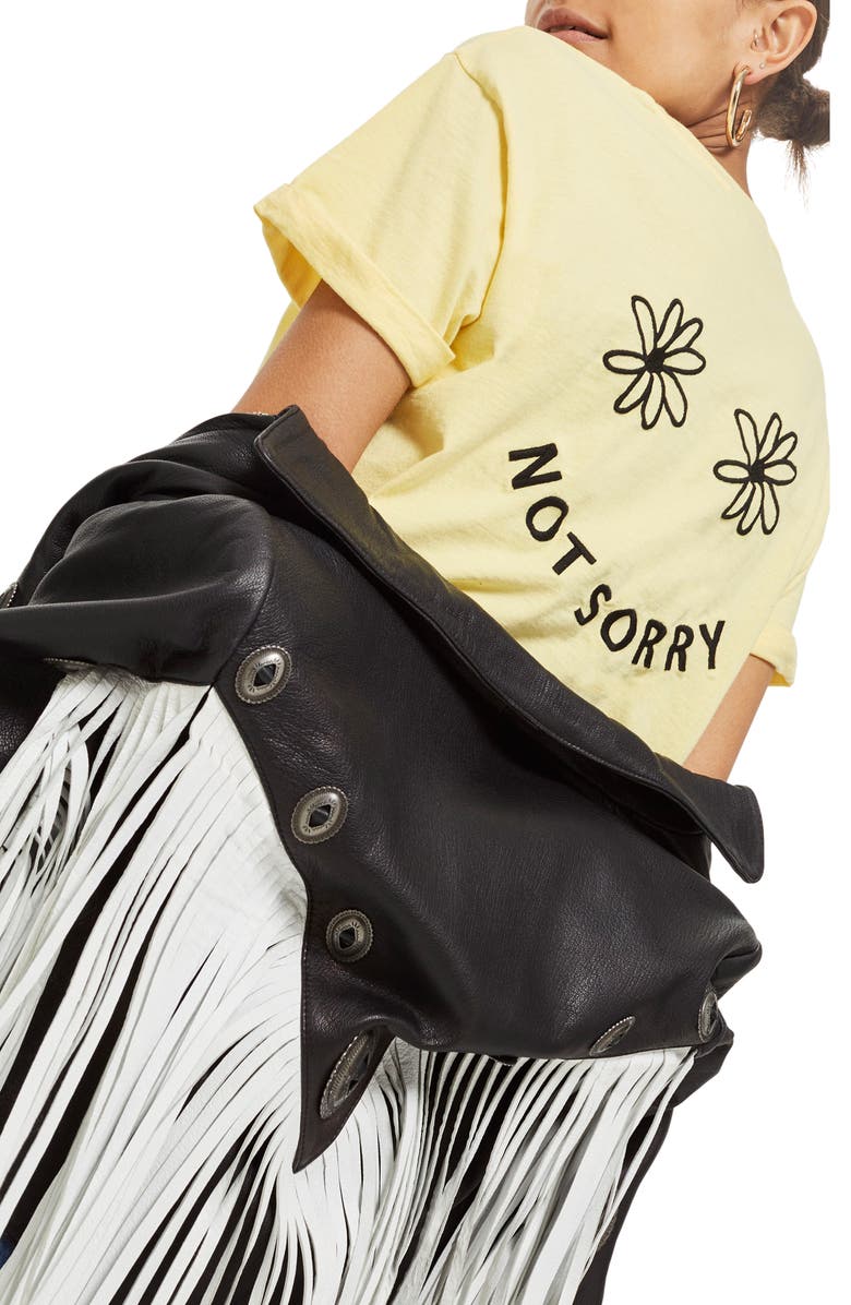 Topshop Sorry Not Sorry Slogan T-Shirt, Alternate, color,