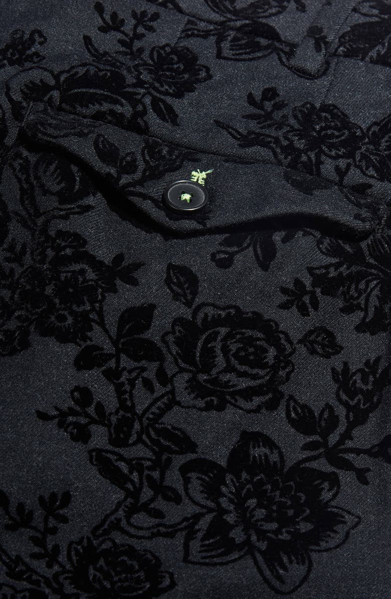 Twisted Tailor Flee Floral Skinny Fit Wool Blend Tuxedo Trousers, Alternate, color, 